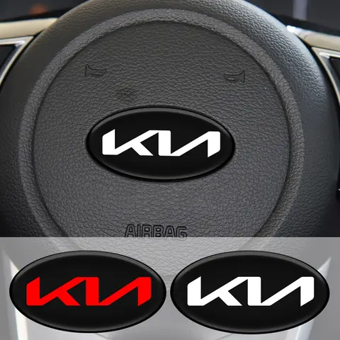 1 Uds pegatina central para volante de coche para Kia K2 K3 K5 Rio Soul Sportage pegatinas interiores de coche accesorios de decoración