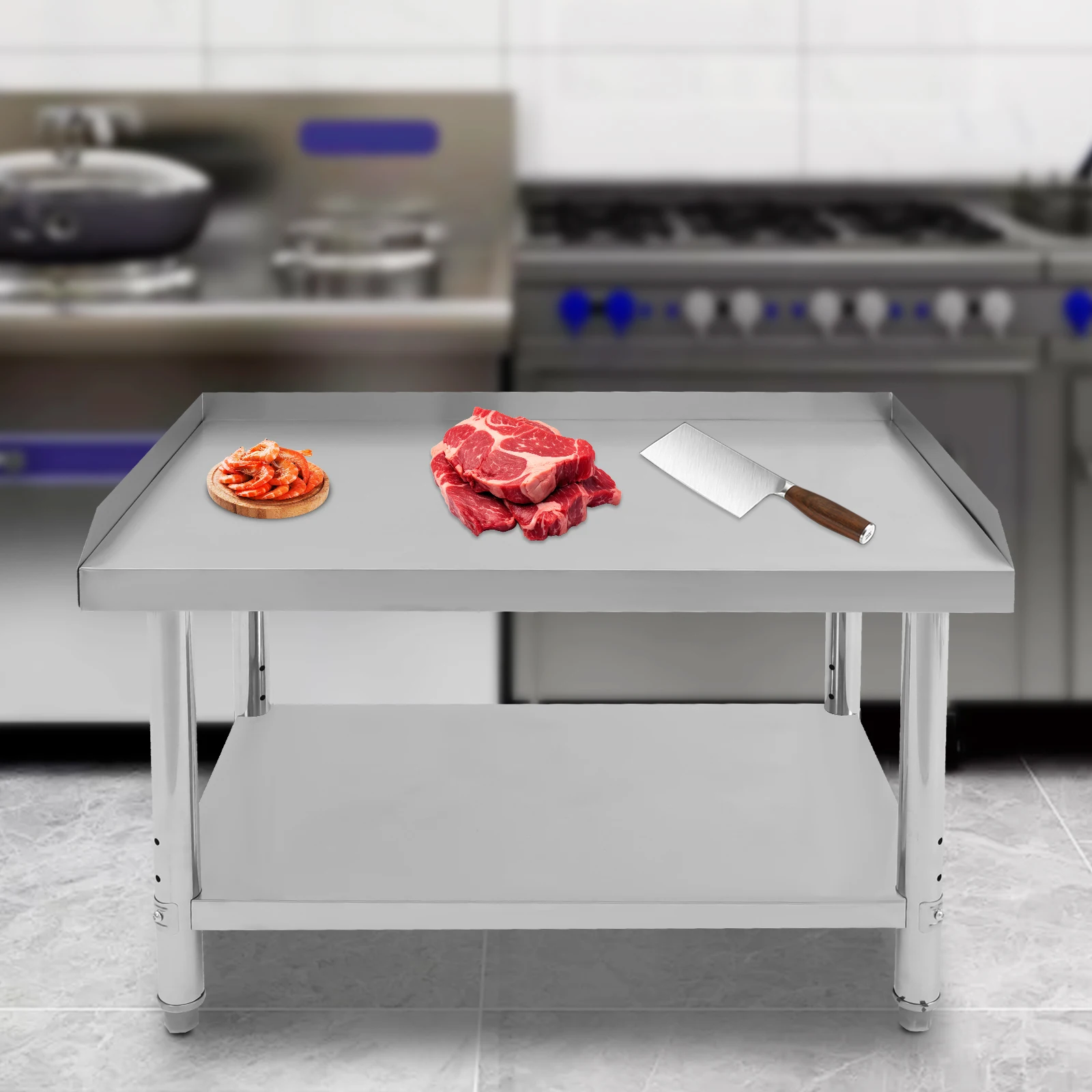 

36*24*35-36in Commercial Work Table Work Table with Backsplash Prep Table for Kitchen Restaurant Garage Laundry