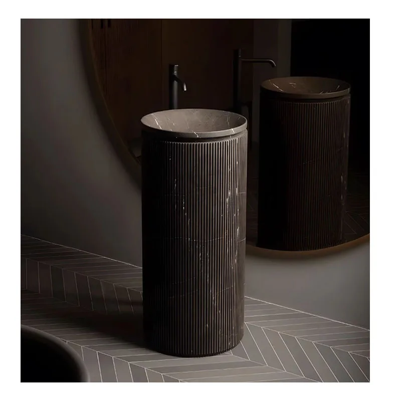 

раковина на пьедестале, каменный круглый умывальник, раковина для ванной комнаты, мраморная мойка для фермерского дома, стоящее сосуд, отдельно стоящий двор отеля