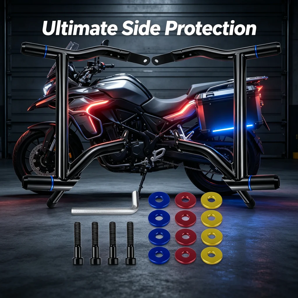 Motorcycle Accessories Rear Saddlebag Guard Crash Bars Kit For Harley Touring Glide Road King 2009-2024