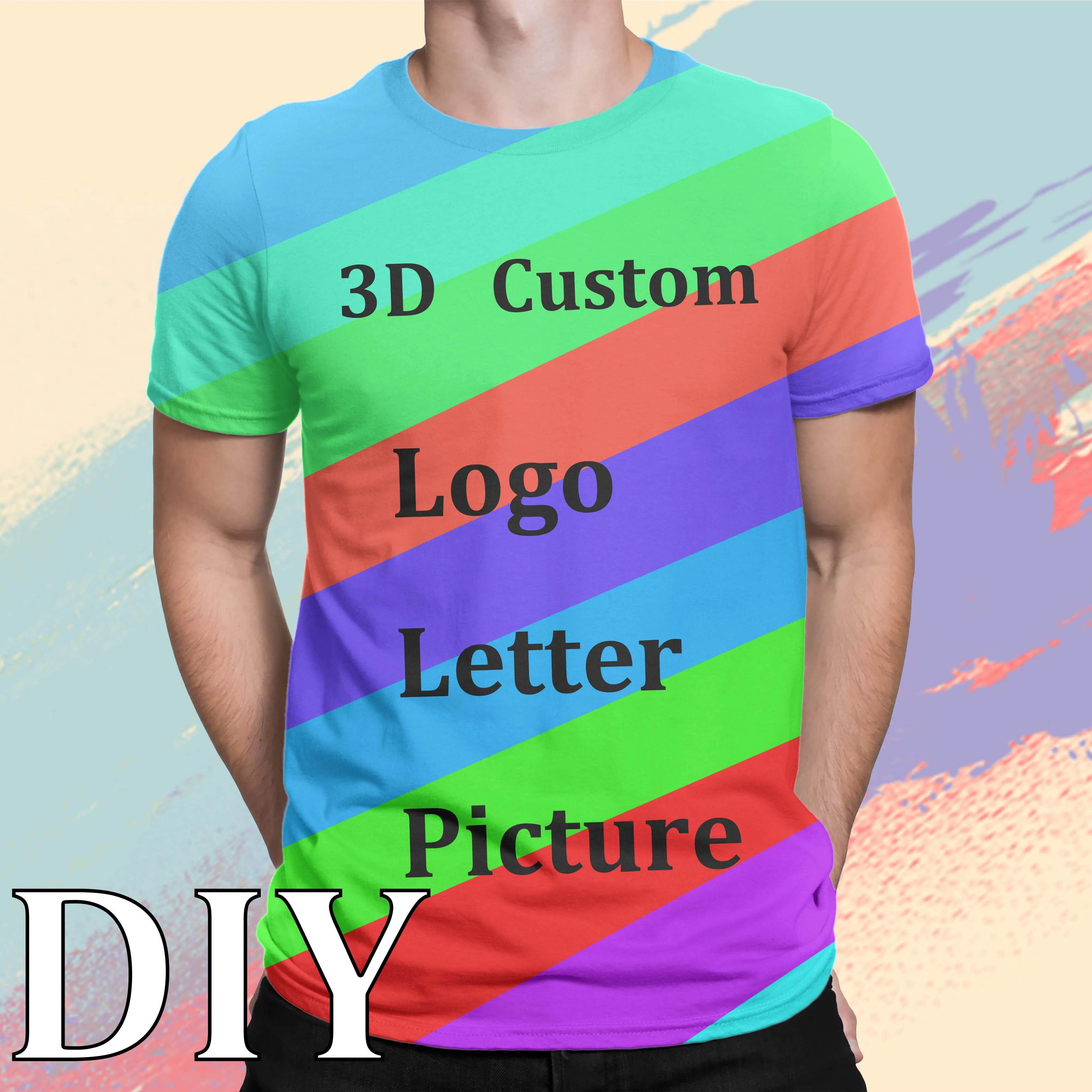 3D Full Body Customized Workwear Men\'s Short Sleeve T Shirt Diy Oversized Couple T Shirt Tops Clothing Clothe Anime Pain Tee