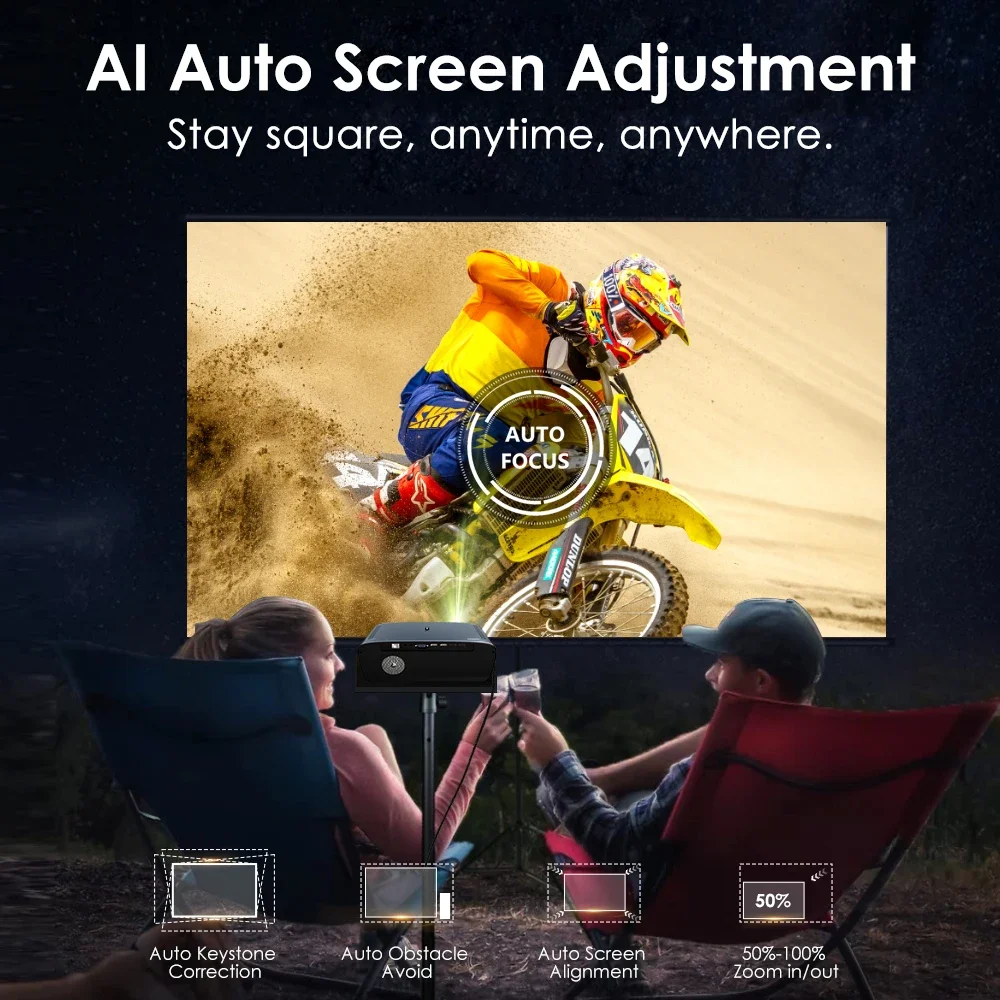 عرض UHD أندرويد 11 ، Netflix ، 5G WiFi ، Dolby Video ، سينما منزلية محمولة خارجية ، مرخصة Lumens ،