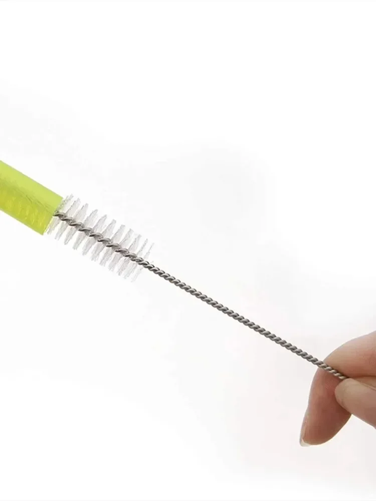 Pailles à boire en nylon et acier inoxydable, brosse pour livres, tube à long manche, nettoyeur de tuyaux, 5/10 pièces