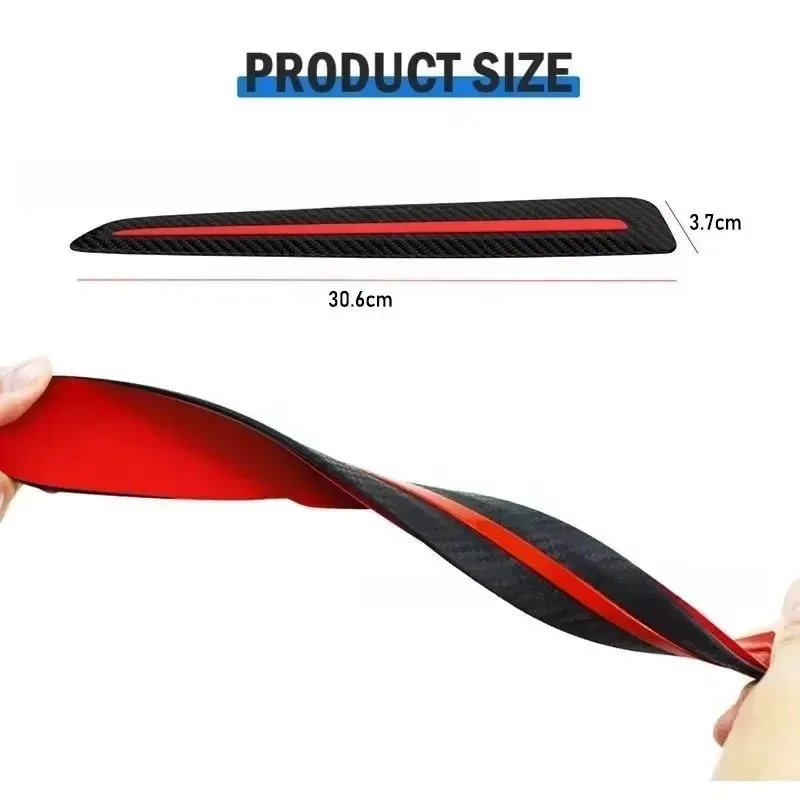 

Anti-scratch Stickers Auto-protect Front and Rear Trim Strips 2 Pieces Car Carbon Fiber Style Bumper Corner Protectors