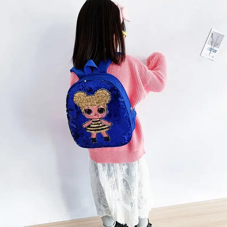 Mochila bonita con lentejuelas para niños, bolso escolar con dibujos animados, a la moda, de 3 a 6 años