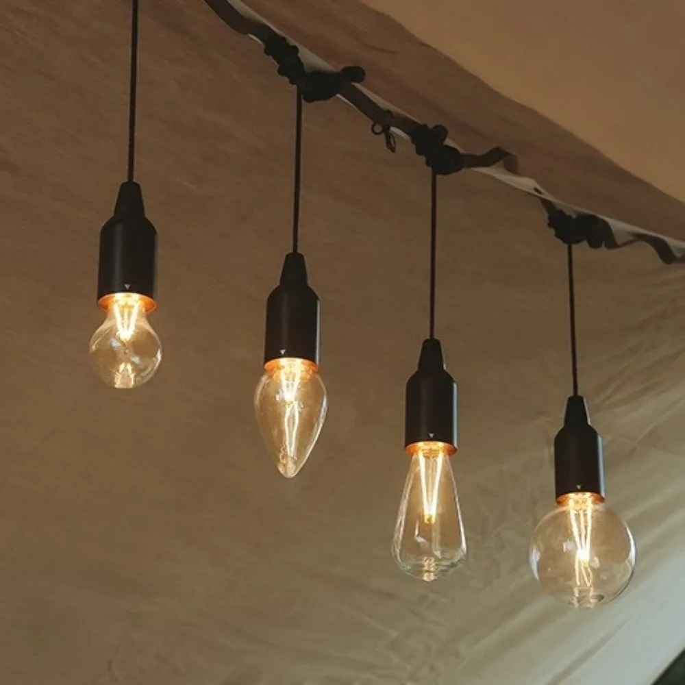 

Retro Sphere Camping Tent Lamp Low Power Extremely Bright LED Hanging Bulb Waterproof Warm Atmosphere Outdoor Chandelier