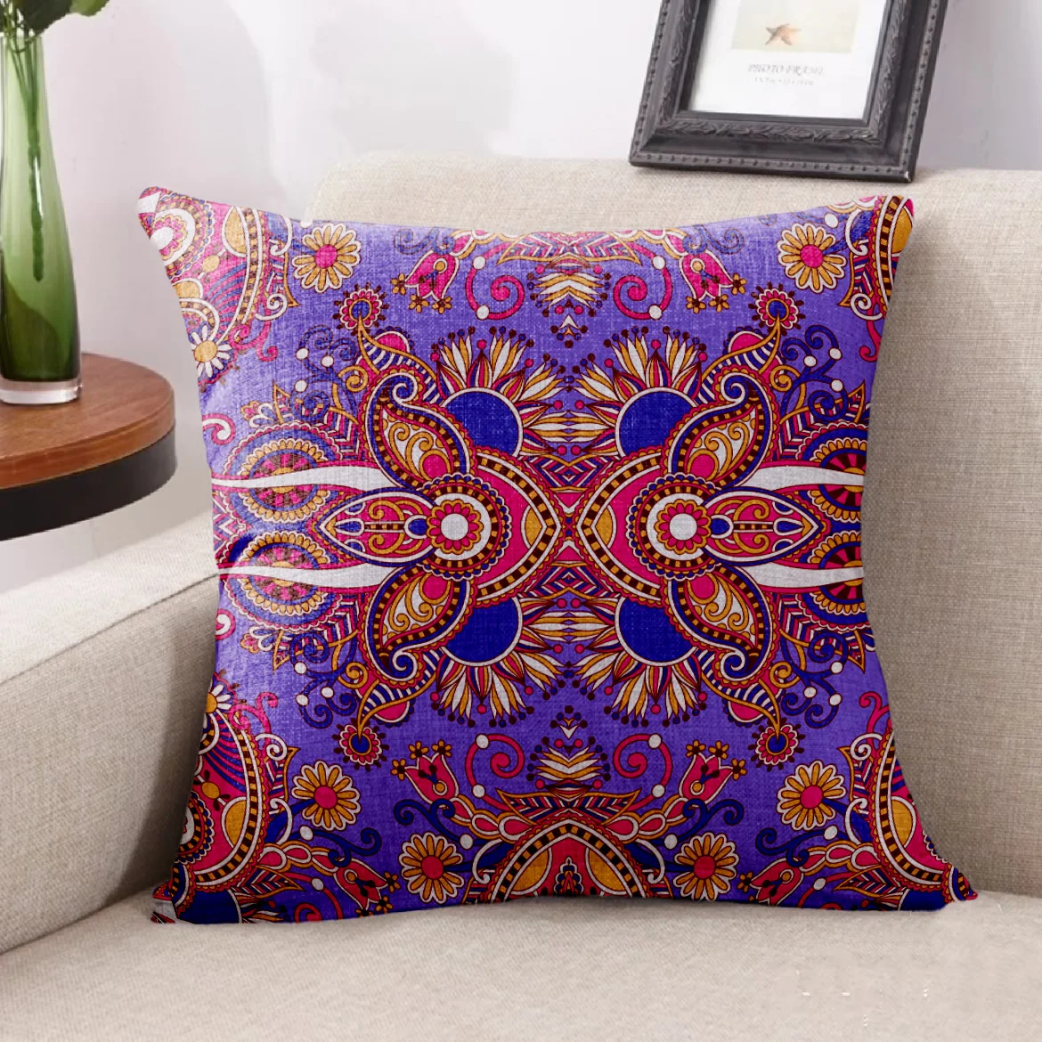 

VIKAMA Creative Retro Linen Pillowcase Sofa Bedding Pillowcases Easy Care Machine Washable Abrasion Resistant Home Decoration