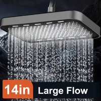 14 Inch Rainfall Shower Head Large Flow Big Panel Supercharge High Pressure Top Sprayer Ceiling Mounted Bathroom Showerhead