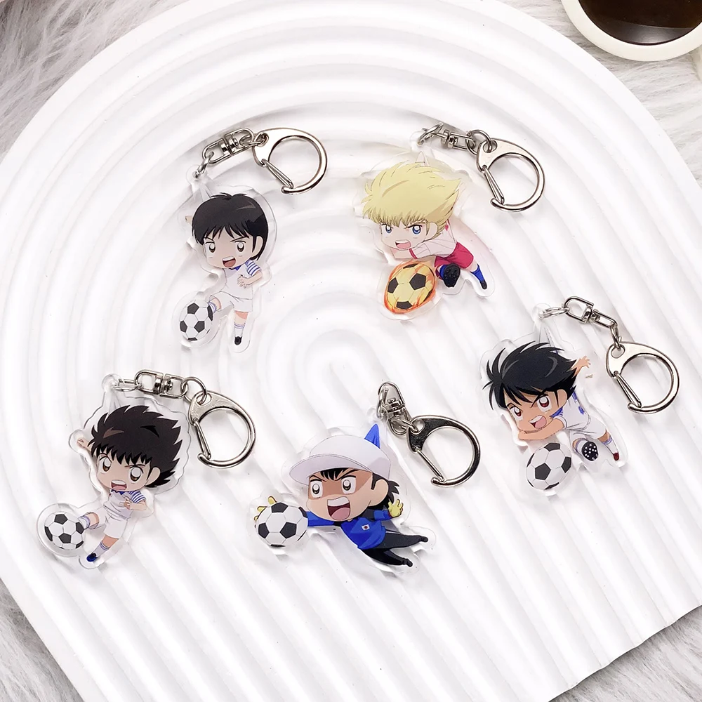 Llavero de Acrílico de Anime Captain Tsubasa, 1/5 Piezas, Accesorios Divertidos para Bolsos, Colgante para Mochila, Regalo para Amigos