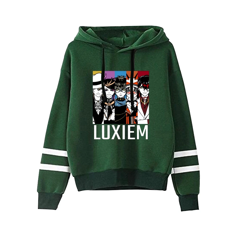 Luxiem VTuber Vox Akuma Mysta Rios Unisex, sudadera sin bolsillo con mangas de Parall Bars, Sudadera con capucha Harajuku, ropa para hombre y mujer