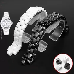 For J12 ceramics wristband high quality women's men's watch strap Fashion bracelet black and white watchbands 16mm 19mm