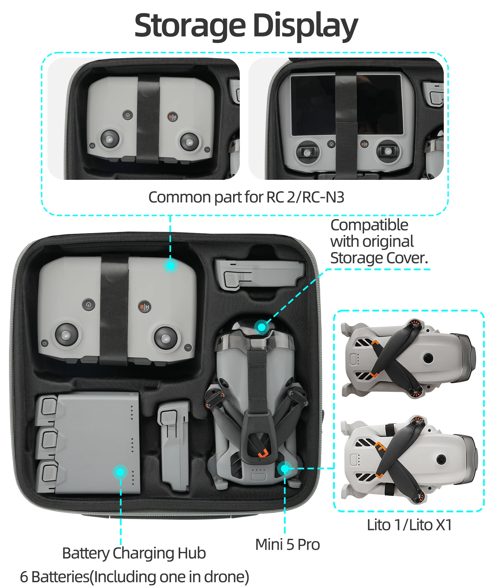 Tragbare Tasche für DJI Lito1 X1 Aufbewahrungstasche RC 2 Aufbewahrungstasche RC N3 Zubehör
