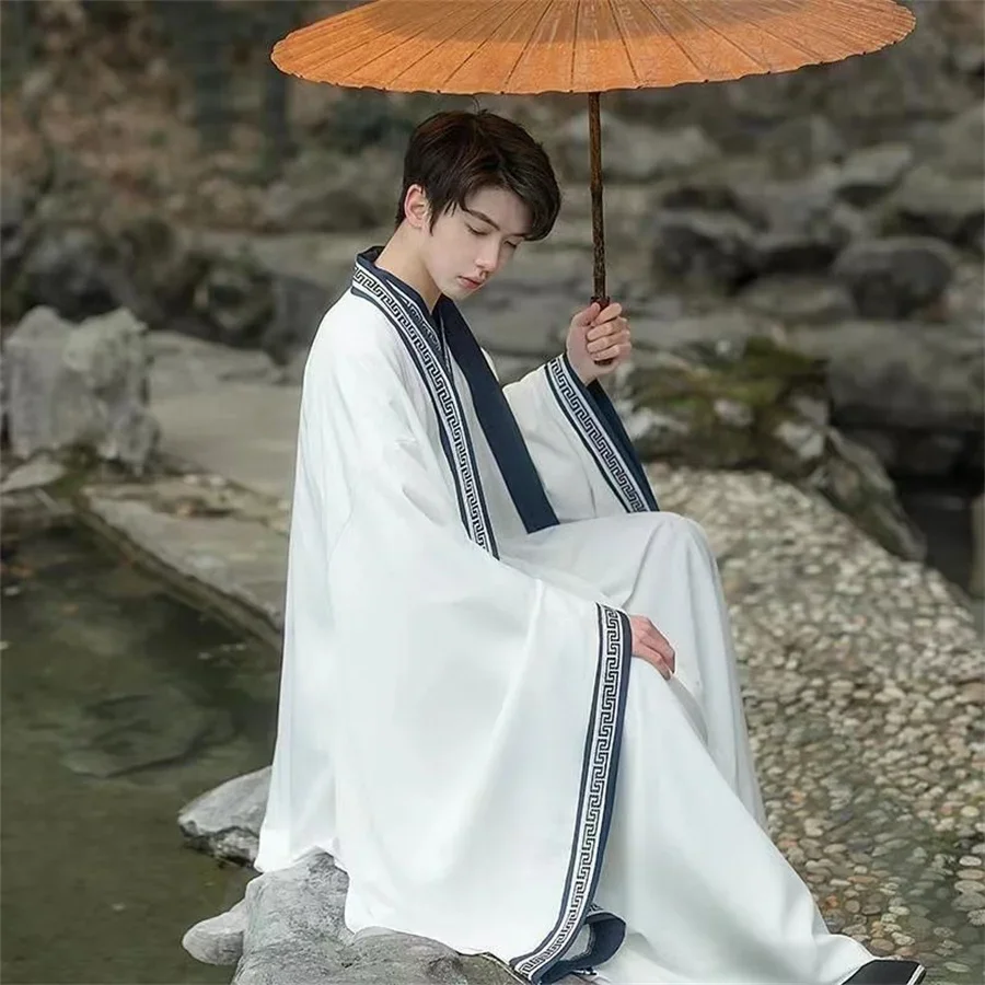 Hanfu ดั้งเดิมชุดจีนโบราณเสื้อผ้าผู้ชายเครื่องแต่งกาย Hanfu Dynasty Hanbok แบบดั้งเดิมสำหรับรับปริญญา