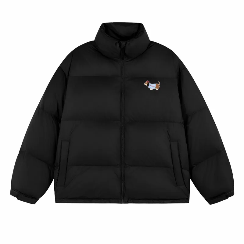 المرأة اللون حجب بدوره إلى أسفل طوق الدب الصغير التطريز القطن معطف جديد فضفاض سترة قصيرة الدافئة مبطن معطف الشتاء سترة