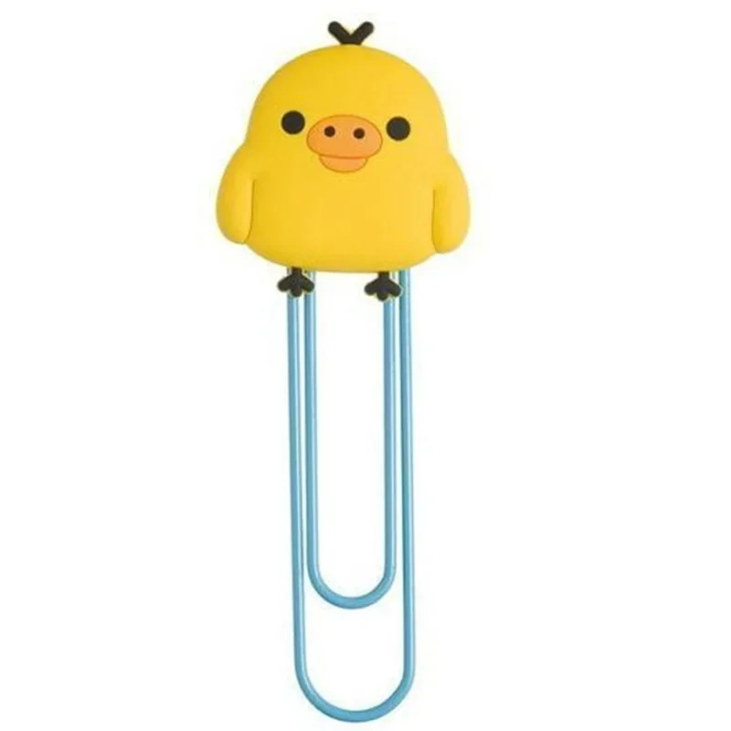Cartoon PVC Soft Bookmarks Metal Book Clip Large Paper Clips Student Page Bookmark Clip