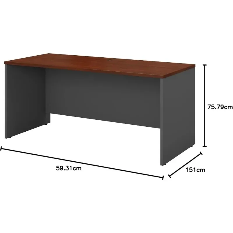 ชุดเฟอร์นิเจอร์ธุรกิจพุ่มไม้โต๊ะคอมพิวเตอร์โต๊ะ Credenza สำหรับบ้านหรือสำนักงานมืออาชีพ60W x 24D Hansen Cherry