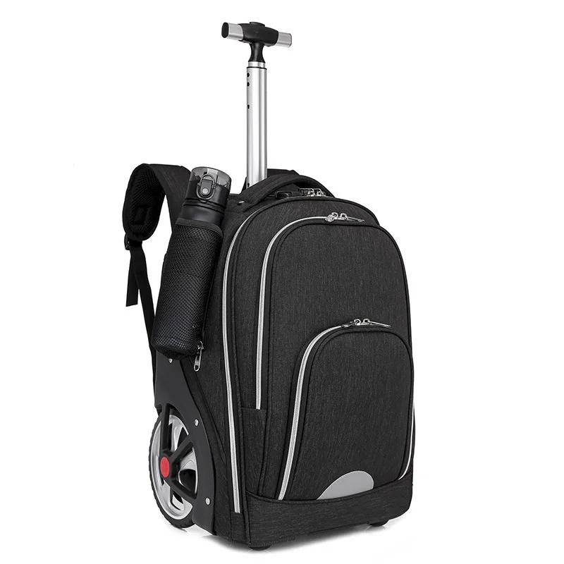 Child Rolling Luggage Bags Wheels School Trolley Backpack Bag With Large Wheels For Teenagers Travel Laptop Backpack Trolley Bag