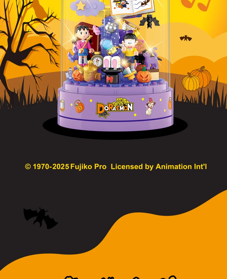 Doraemon montagem figuras de ação com luzes brinquedos anime kawaii ornamento estatuetas decoração pvc modelo brinquedo estátua presentes