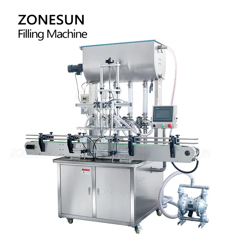 ZONESUN Máquina automática de llenado de calentamiento y mezcla de líquidos de pasta de chile y curry 5000 ml