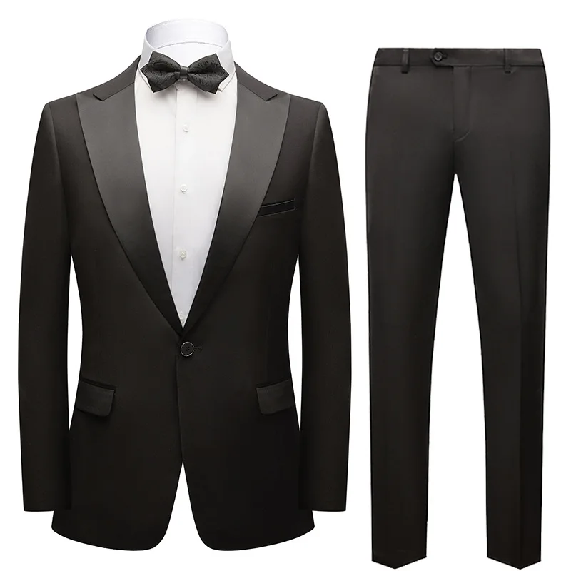 

HH388Groom suit men's art exam clothing men's suit black groomsmen dress men's suit chorus performance clothing