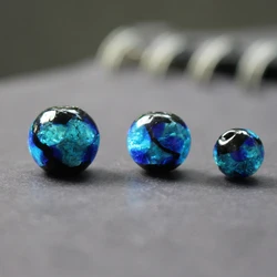 10pcs 8 10 12 14 16 18mm Lampwork Glass Beads Luminous Light Blue Foil Glow In Darkfor jewelry Bracelet Necklace EarringMaking