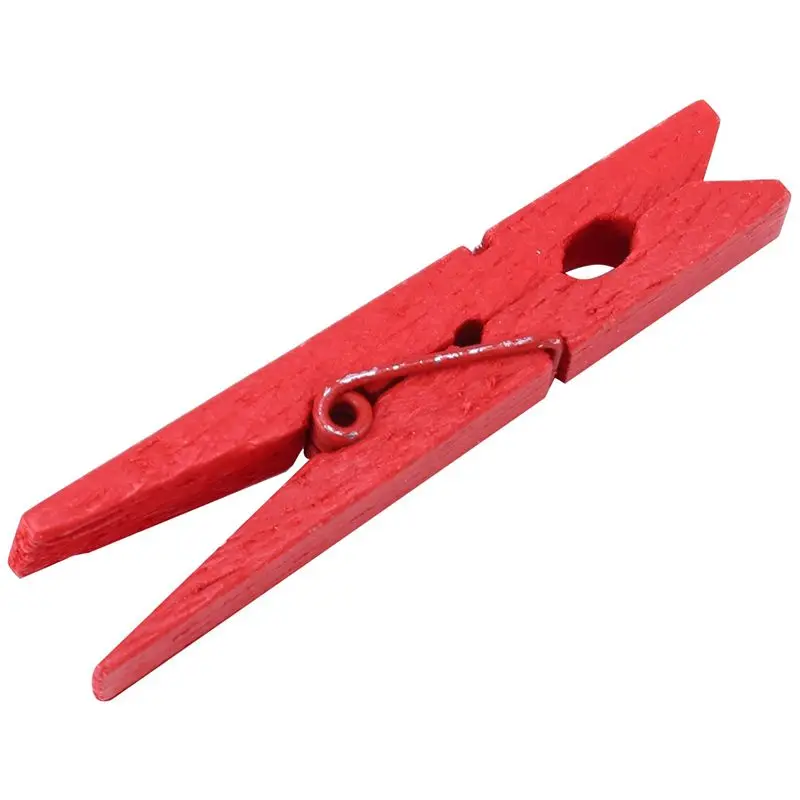 3-Inch Large Natural Colorful Wooden Clothespins, Set Of 100 Pins, Assorted Colors-AT36