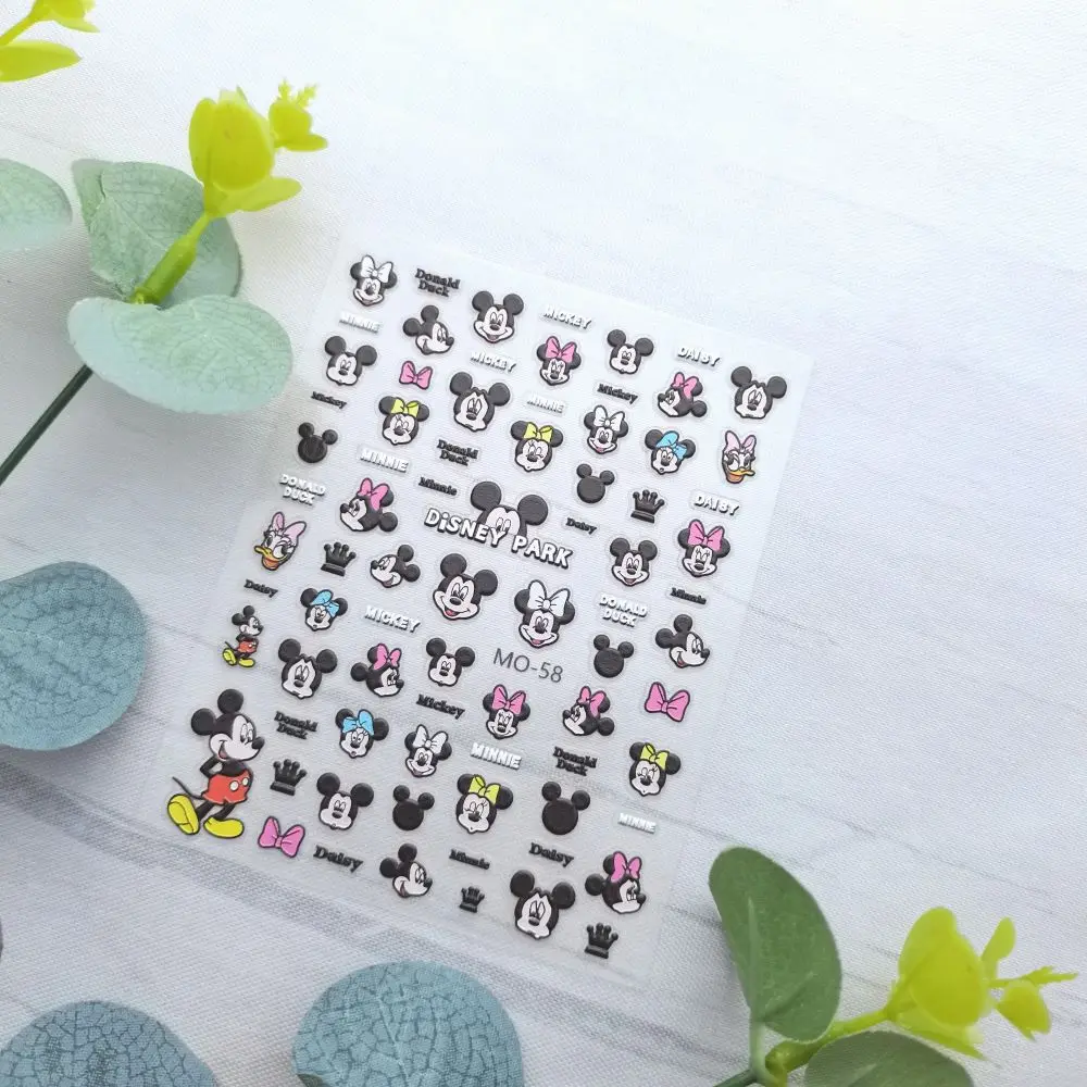 1 Vel Mickey Minnie Mouse Disney Nieuwe 5d Reliëf Nail Art Stickers Nagel Stickers Voor Manicure Fashion Design Diy Happy Accessoires