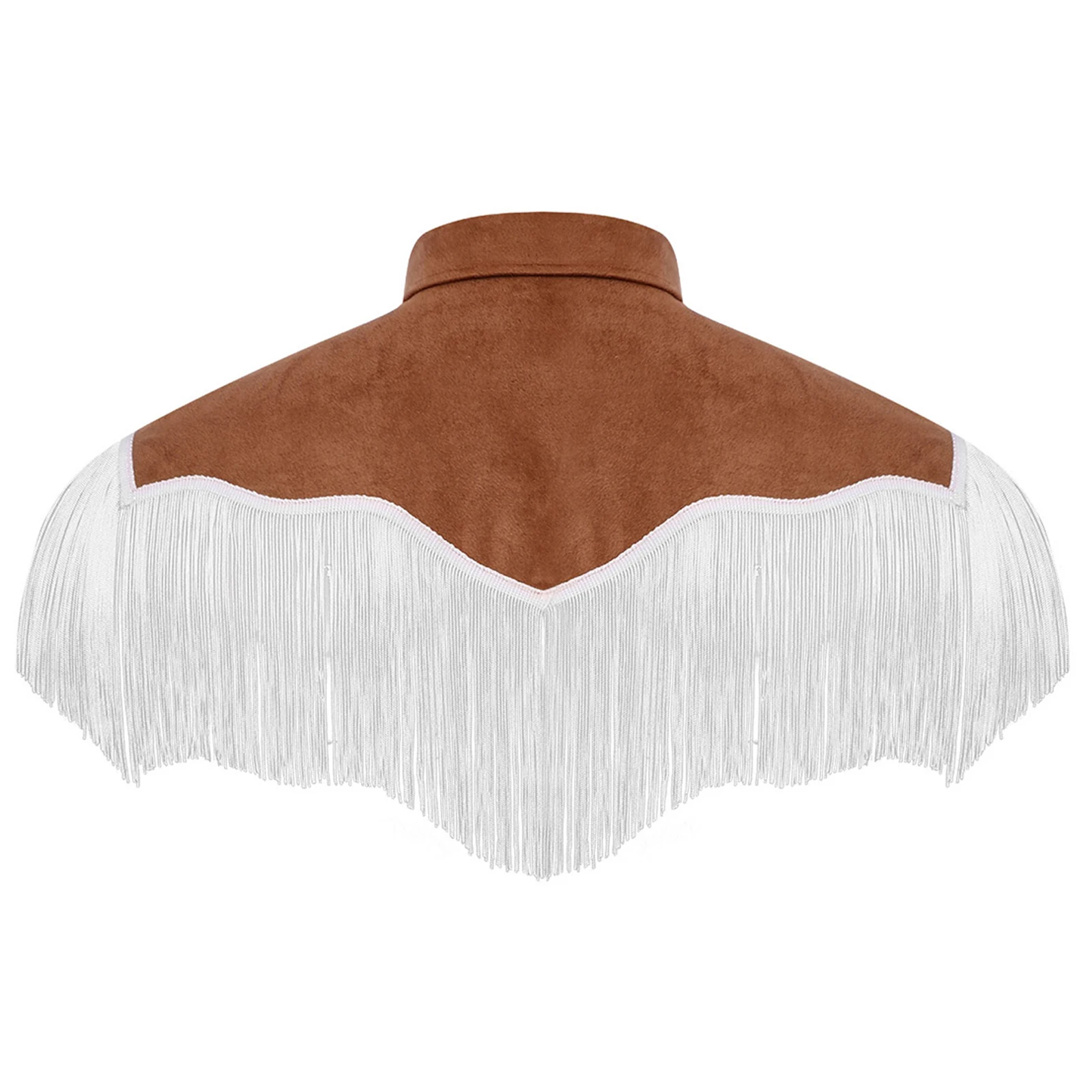 Carnaval de Halloween para hombre, Cosplay de vaquero, chaleco recortado con borlas, chal de hombro Vintage con flecos para trajes de espectáculos de escenario Hippie de vaquero