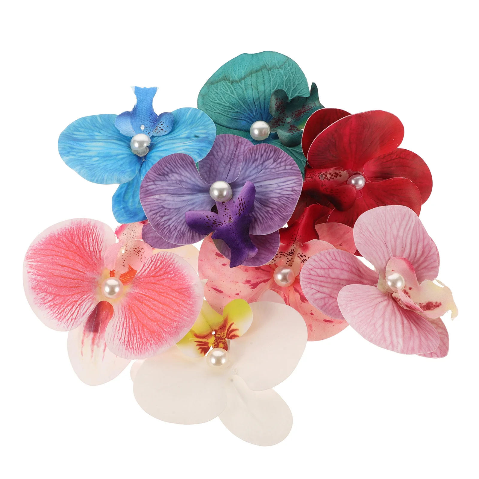 

8 шт., заколки для волос с орхидеей, реалистичные аксессуары для волос с гавайскими цветами для пляжной свадьбы, вечеринки в стиле Луау, заколки с гавайскими цветами