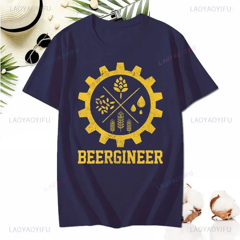 Beergineer Homebrew Graphic T Shirts Home Brewing Craft Beer Brewer Gift T-Shirt Tshirts Brand Cotton Fashionable Crazy Men Tees