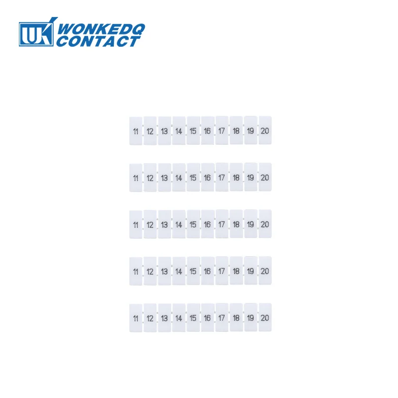 Terminal Block Marker Strip Lable 10Pcs ZB 3.5/4/5/6/8/10 ZBFM 3.5/5/6 Number Tag 10 Seat DIN Rail Connector Strips Zack Marking