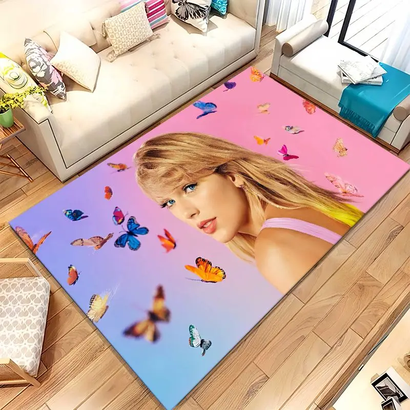 Eras Tour T-Taylor Superstar Music Soft Non-Slip Large Area Rug for Living Room,Bedroom Playroom Carpet Mat for Sofa,Home Decor