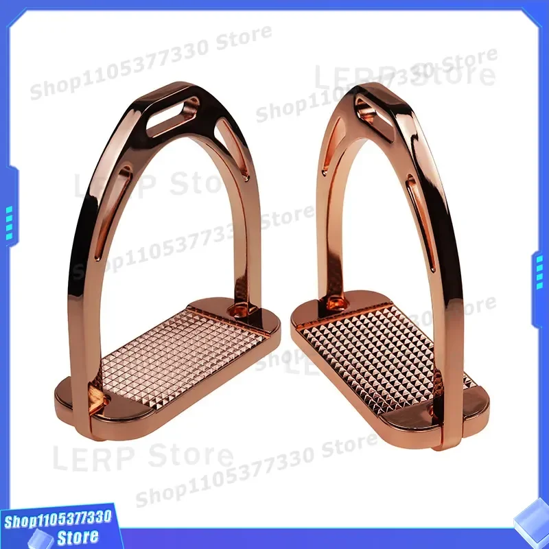 120mm Inner Width Color Aluminum Stirrup Electroplating Surface Stainless Steel Non Slip Baseplate With Color Box ST3120