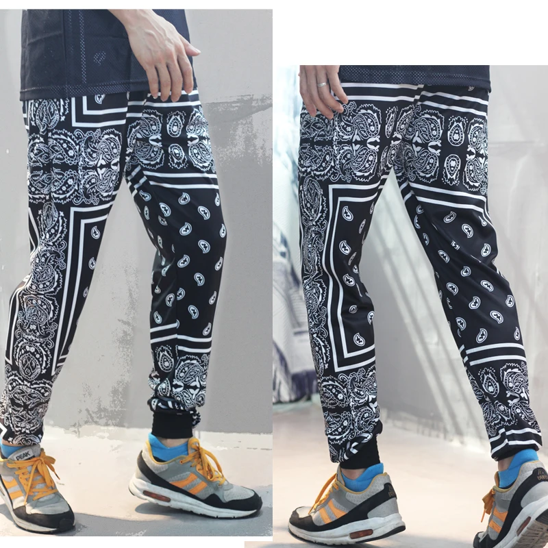 البوليستر باندانا بيزلي بانت عداء ببطء الرجال النساء Sweatpants رياضية Harajuku بنطلون الربيع الهيب هوب الشارع الشهير Z1