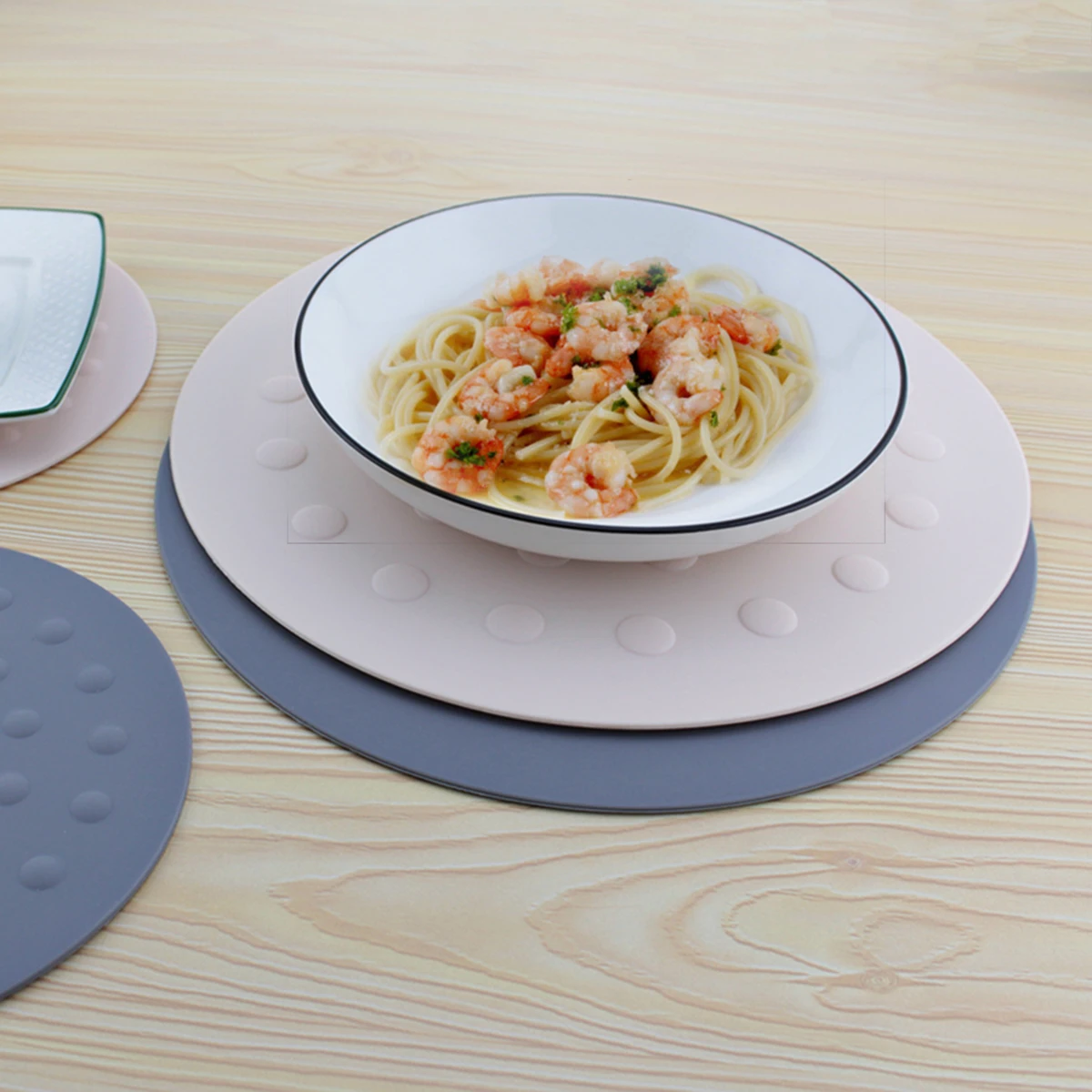 

4 Pcs Insulation Pot Mat Round Pot Mat Silicone Placemat Double Sided Anti Skid Bowl Plate Pad Table Protector