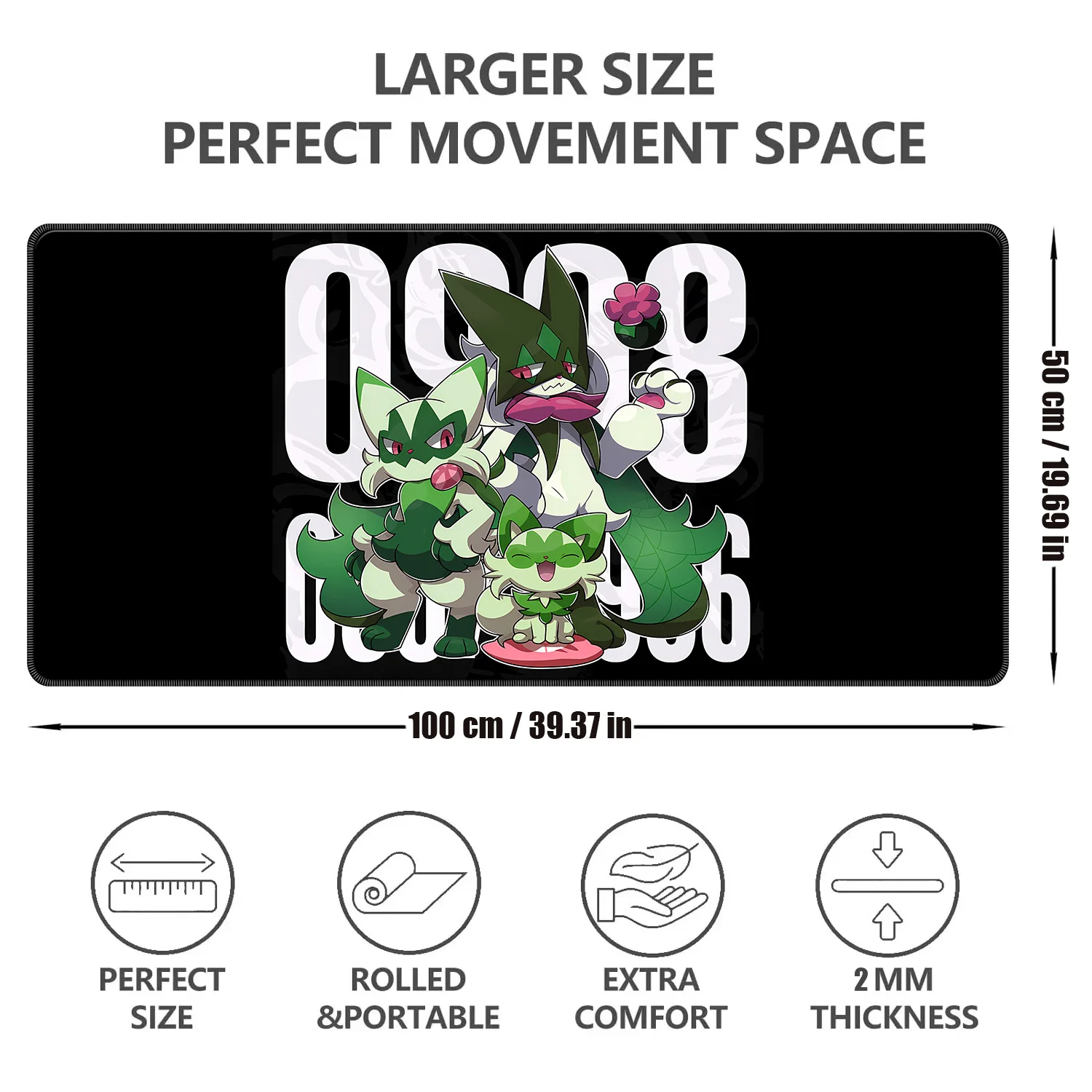 Kawaii Pokemon Meowscarada Gaming Desk Mouse Pad Non-Slip Rubber Base Desktop Mat Office Computer Keyboard Pad Home Decoration view 6