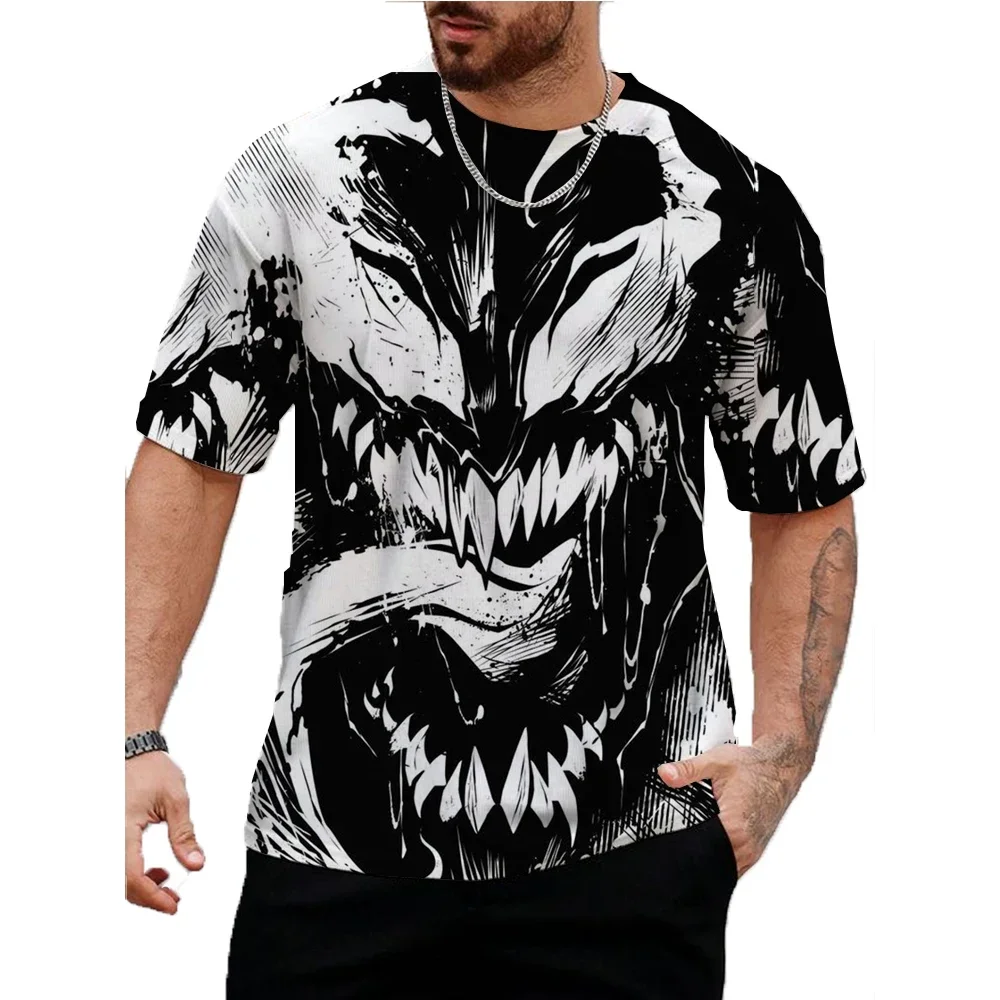 Marvel Venom PrintT-Shirt 3D Men's Shirts Summer Short Sleeved Male Pullover Oversized Tops Tees Men Clothing