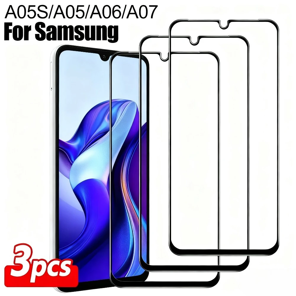 3Pcs Full Cover Screen Protector for Samsung Galaxy A56 A55 A35 A33 A26 A13 Tempered Glass for Samsung A15 A17 A23 A25 A33 A53