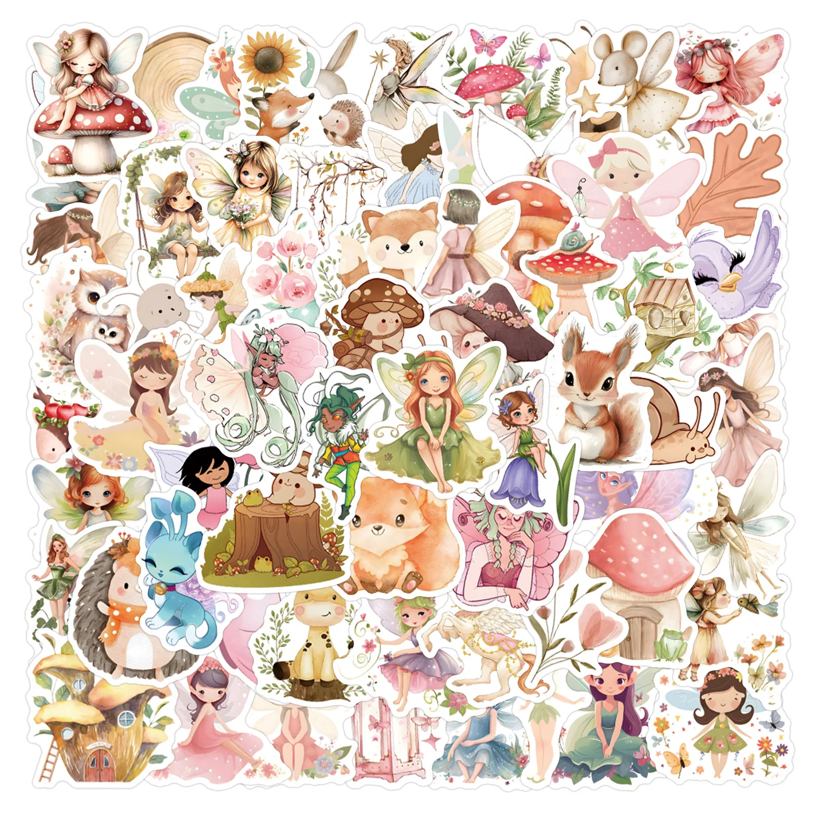

110 шт. милых наклеек с бабочками, феями и эльфами, кавайные мультяшные стикеры для девочек, для скрапбукинга, DIY, для ноутбуков, чемоданов, телефонов, граффити, игрушек, декоративные наклейки