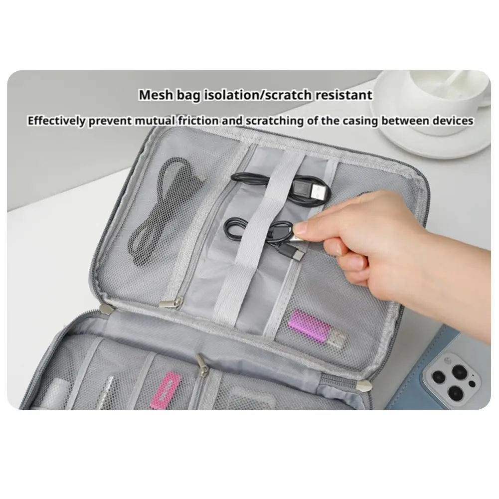 ثلاث طبقات المحمولة نزهة حقيبة رقمية كابل بيانات سماعة القرص الصلب العرض حقيبة يد ملحقات إلكترونية تخزين حقيبة مستحضرات التجميل