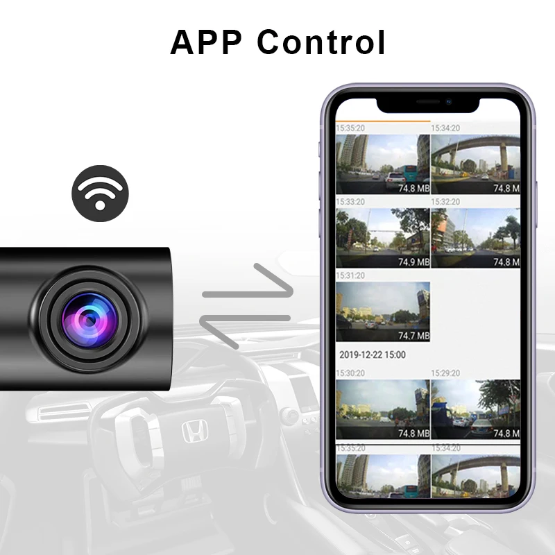 E-ACE 4K UHD WIFI Mini Dash Cam Car Dvr Video Recorder With APP Control Night Vision 24H Parking Camera Monitor Car Accessories images - 6