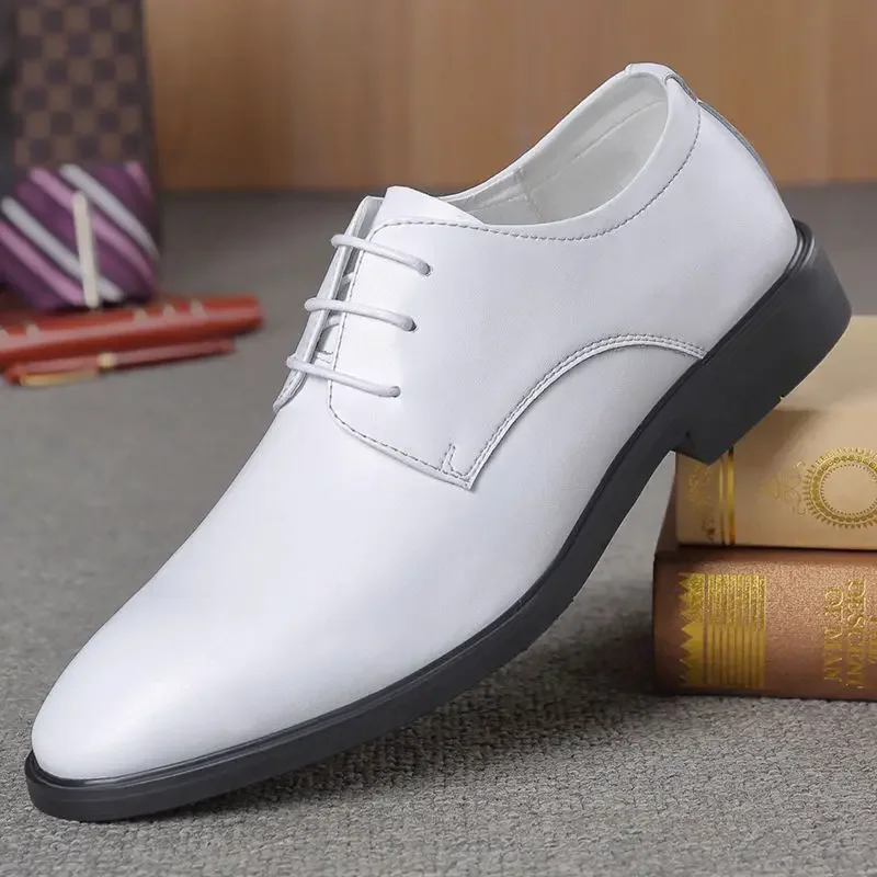 Spring Autumn Dress Shoes Man Office Pointed Toe Social Shoe for Men Suit Leather Casual Elegant and Classic 2024 Style Clothing image 2