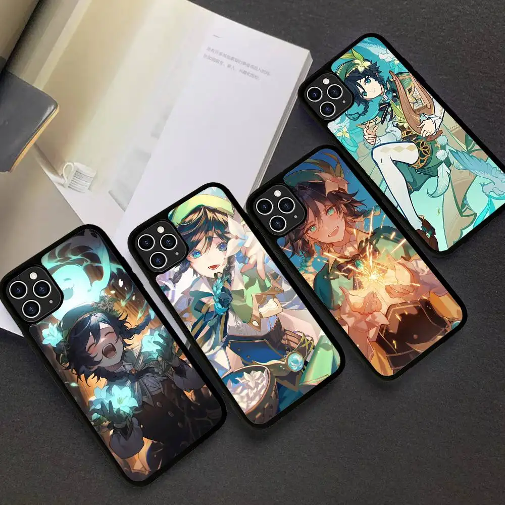 Genshin Impact Venti Phone Case For iPhone 17 16 Pro Max Air 13 12 Mini 14 15 Plus 11 PC+TPU Back Cover
