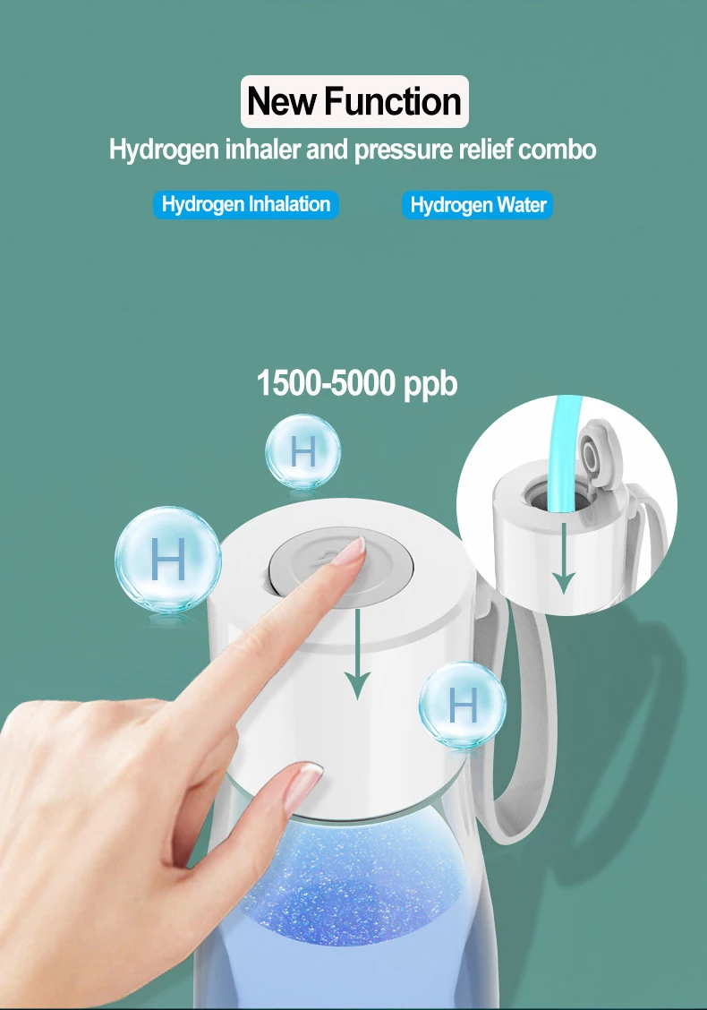 SOUDRON 새로운 5000ppb 슈퍼 수소 물 생성기 병 SPE 물 수소 발생기 병