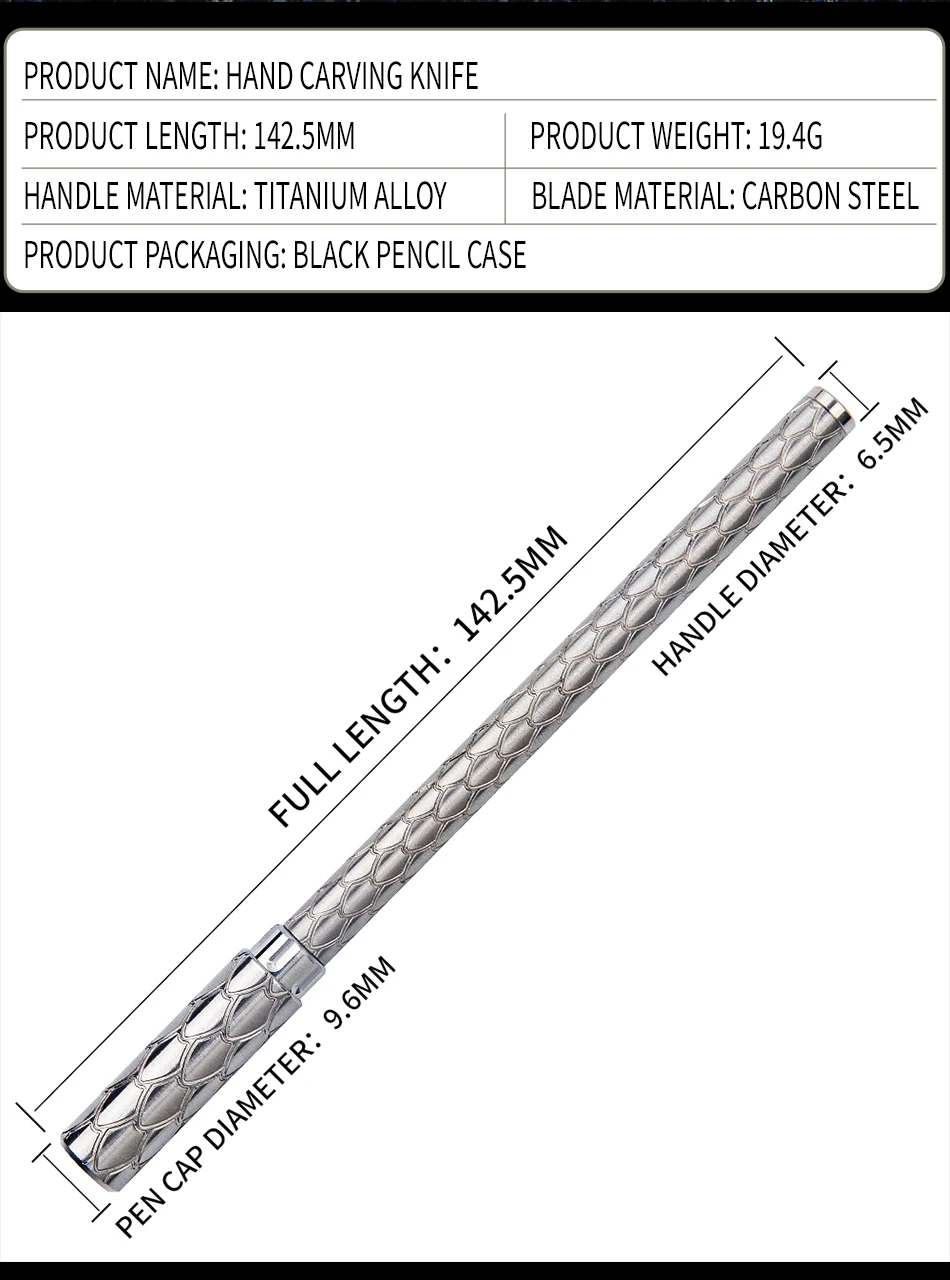 Titanium Alloy Non-slip Cutting Knife Carving Craft Knife Multi-function Tool Wood Carving Knife PCB DIYReplaceable No.11 Carvin