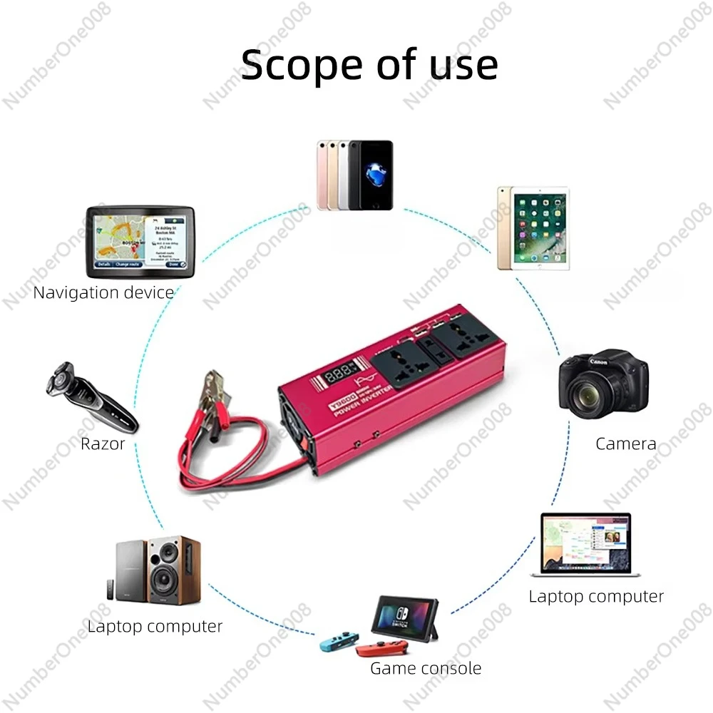 

Многофункциональный автомобильный инвертор 200W 300W 600W, преобразователь DC 12V в AC 220V, модифицированная синусоида, выход 50Гц с USB-зарядкой