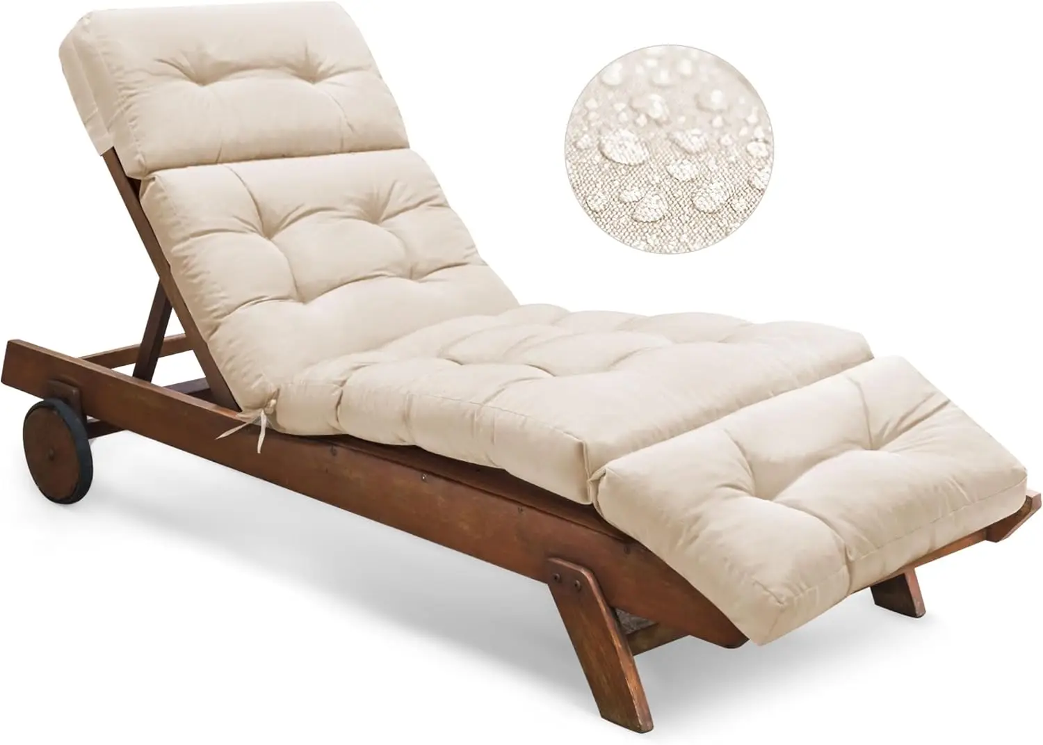 

Outdoor Chaise Lounge Chair Cushion Waterproof 74.4 x 22 x 4.7 Inches Memory Foam Lounge Chair Cushions Replacement for Outdoor