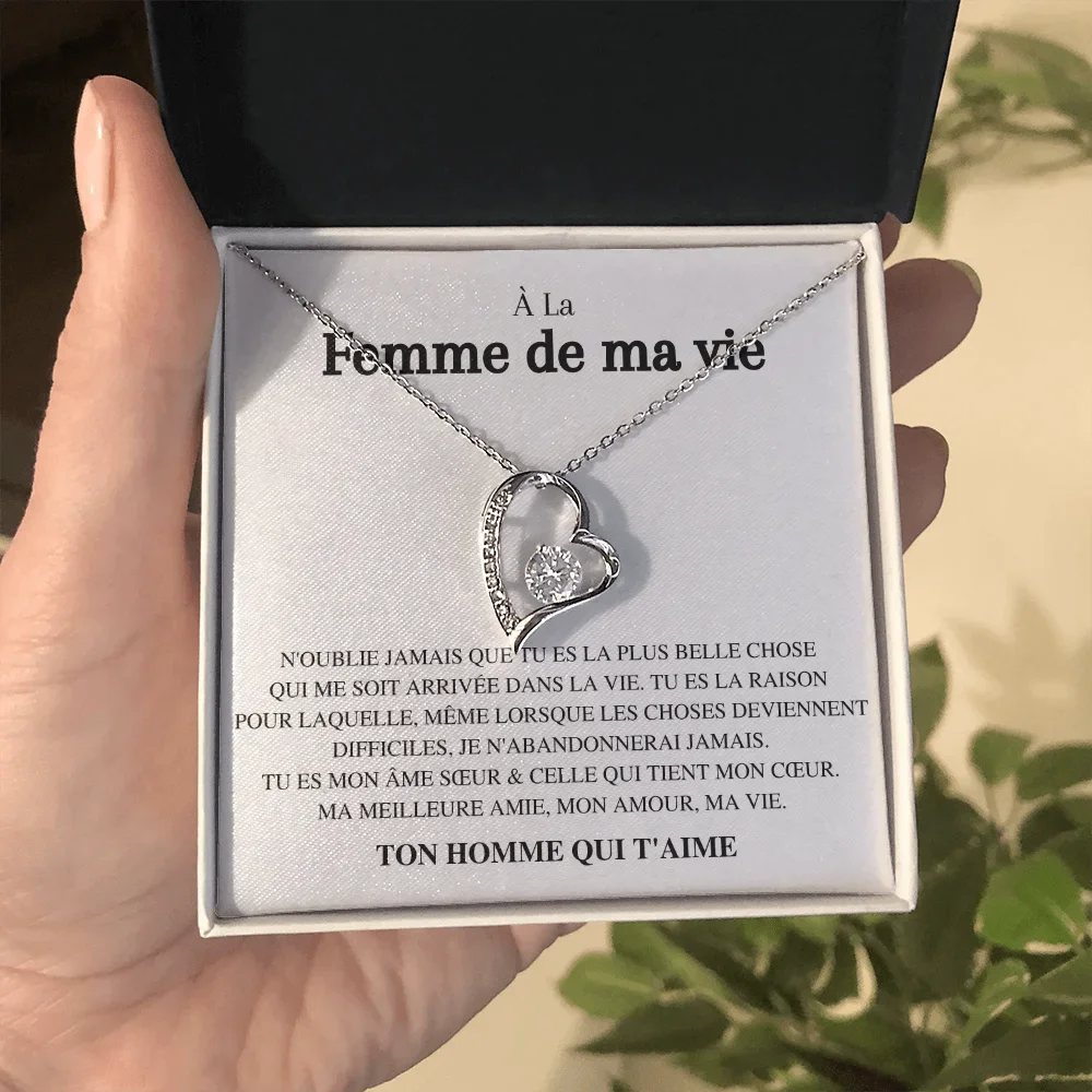 French Love Heart Necklace For Wife Gifts Women Valentine\'s Day Birthday Christmas Gift For My Wife Fashion Jewelry With Box