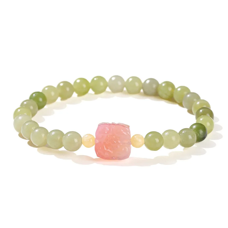 Natural Jade Flower Bead Bracelet Agate Gemstone Exquisite Sexy Young Girls Fashion Real Jewelry Best Selling Holiday Gifts view 5