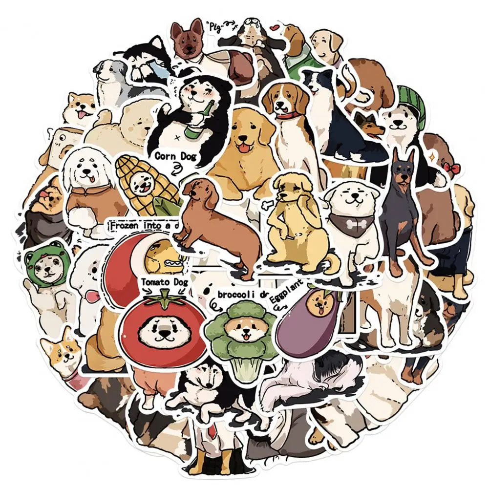 Pegatinas impermeables de dibujos animados para niños y adolescentes, calcomanías de perro, Ideal para estuche de lápices, monopatín, botella de agua, divertidas